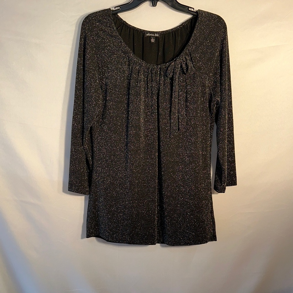 Elegant Black Glitter Blouse